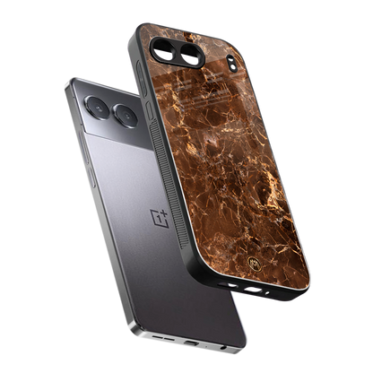 lavish brown marble back phone cover | glass case for oneplus nord 4