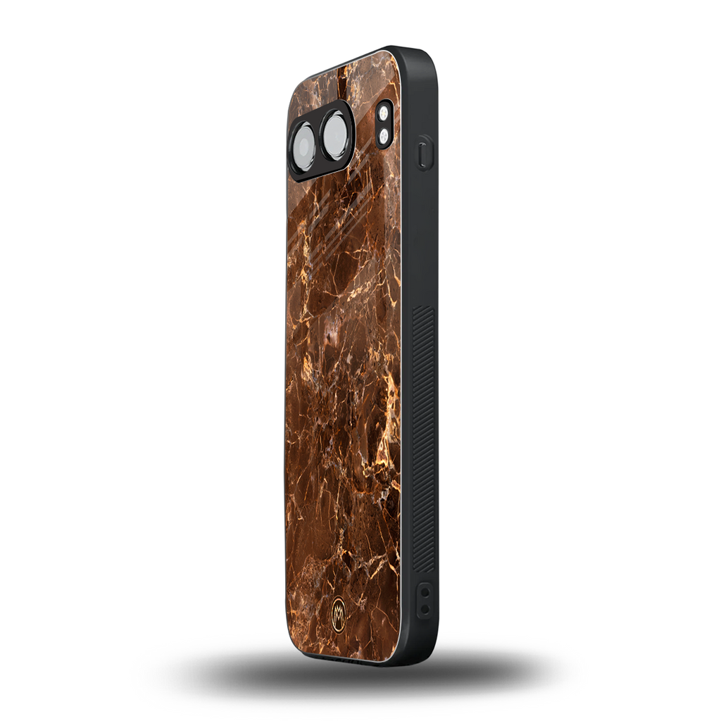 lavish brown marble back phone cover | glass case for oneplus nord 4