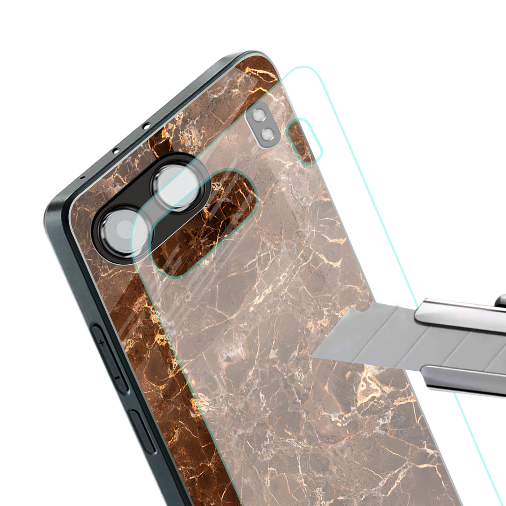 lavish brown marble back phone cover | glass case for oneplus nord 4