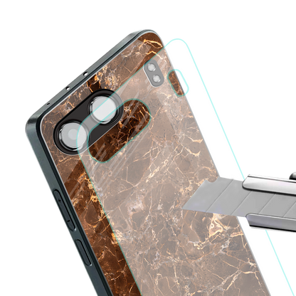 lavish brown marble back phone cover | glass case for oneplus nord 4
