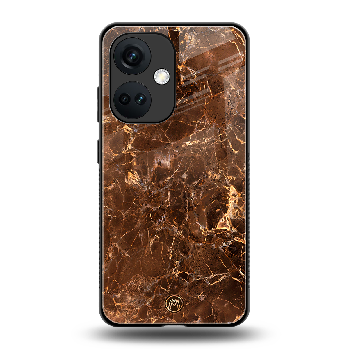 lavish brown marble back phone cover | glass case for oneplus nord ce 3
