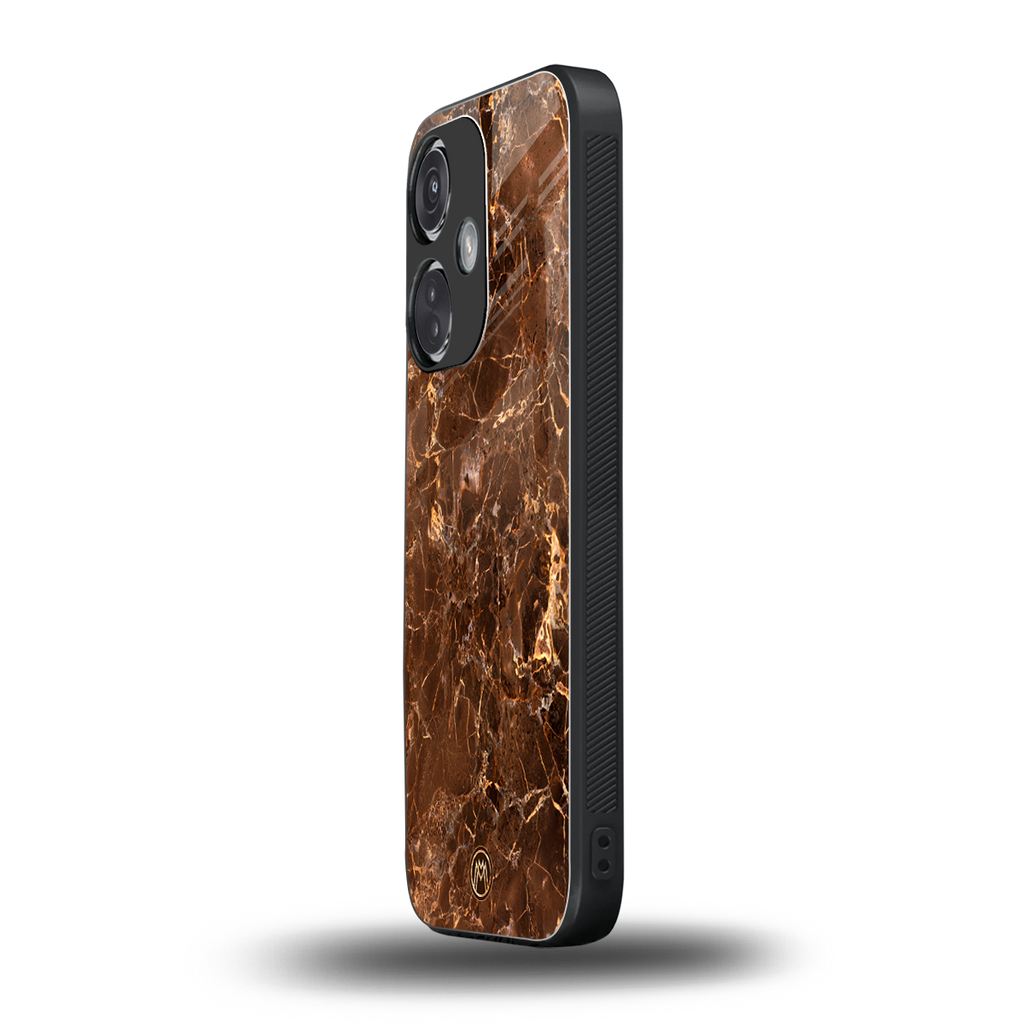 lavish brown marble back phone cover | glass case for oneplus nord ce 3