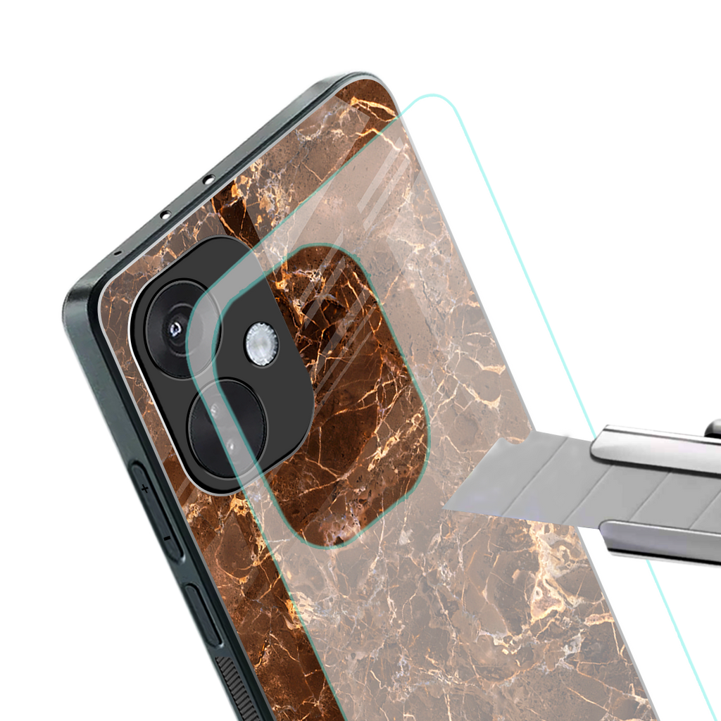 lavish brown marble back phone cover | glass case for oneplus nord ce 3