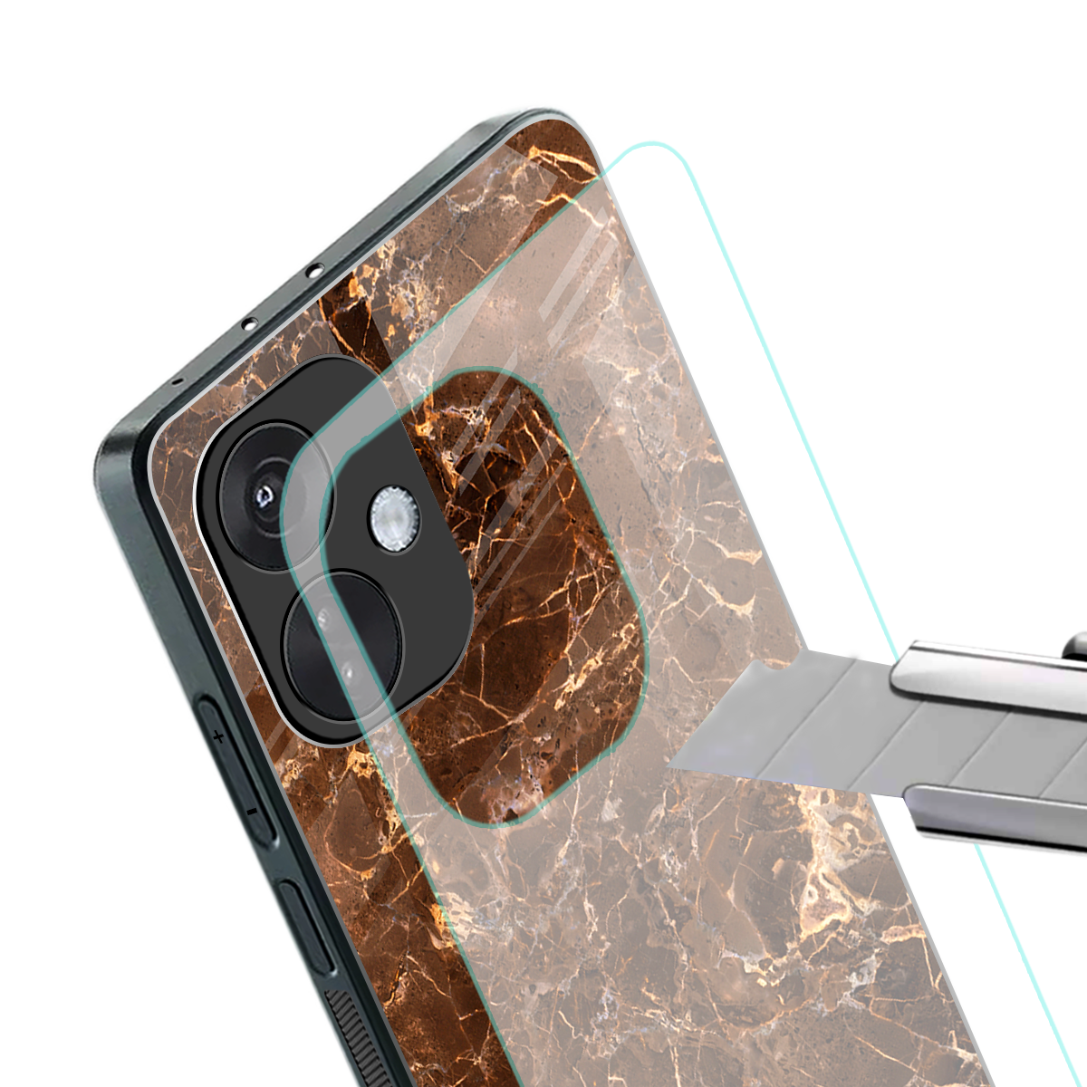 lavish brown marble back phone cover | glass case for oneplus nord ce 3