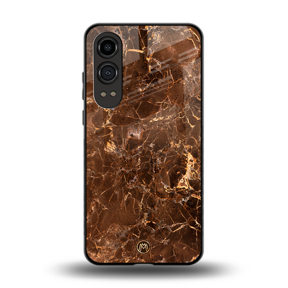 lavish brown marble back phone cover | glass case for oneplus nord ce 4 lite