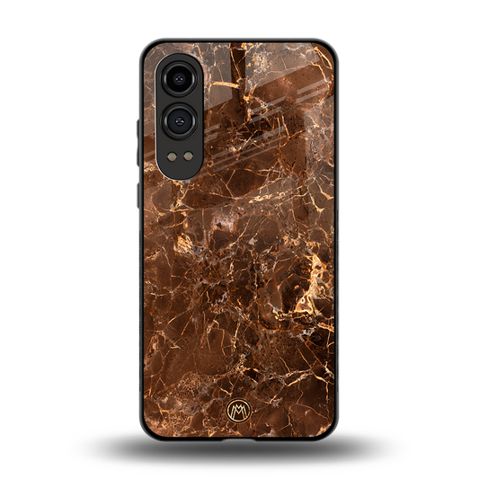 lavish brown marble back phone cover | glass case for oneplus nord ce 4 lite