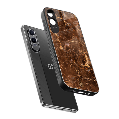 lavish brown marble back phone cover | glass case for oneplus nord ce 4 lite