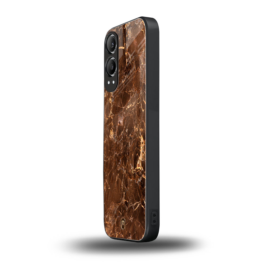 lavish brown marble back phone cover | glass case for oneplus nord ce 4 lite