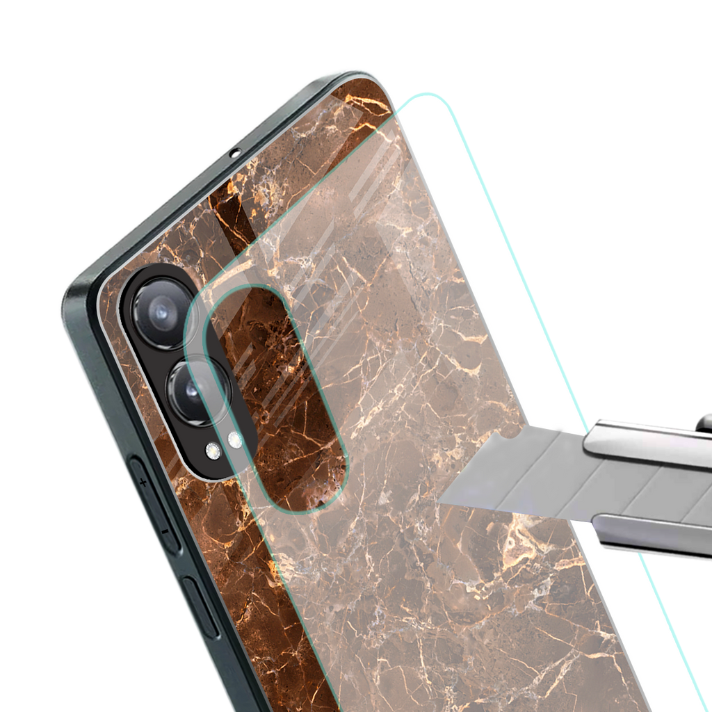 lavish brown marble back phone cover | glass case for oneplus nord ce 4 lite