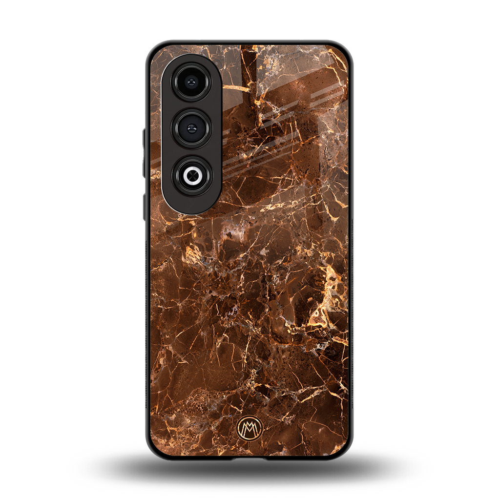lavish brown marble back phone cover | glass case for oneplus nord ce 4