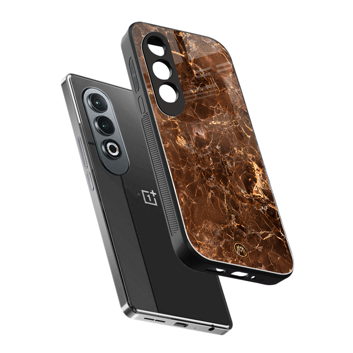lavish brown marble back phone cover | glass case for oneplus nord ce 4