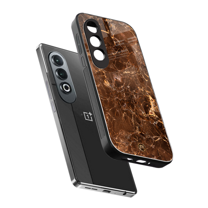 lavish brown marble back phone cover | glass case for oneplus nord ce 4