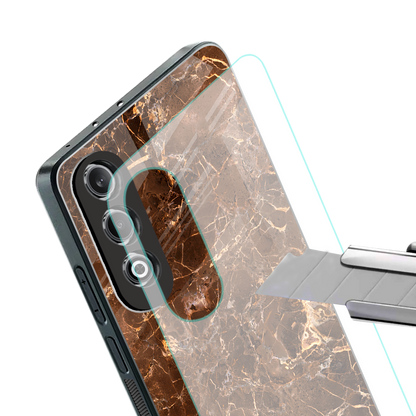 lavish brown marble back phone cover | glass case for oneplus nord ce 4