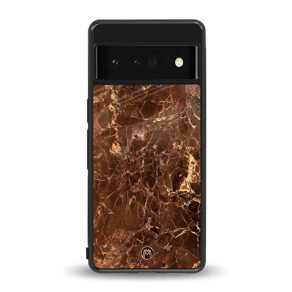 lavish brown marble back phone cover | glass case for google pixel 6 pro