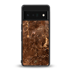 lavish brown marble back phone cover | glass case for google pixel 6 pro