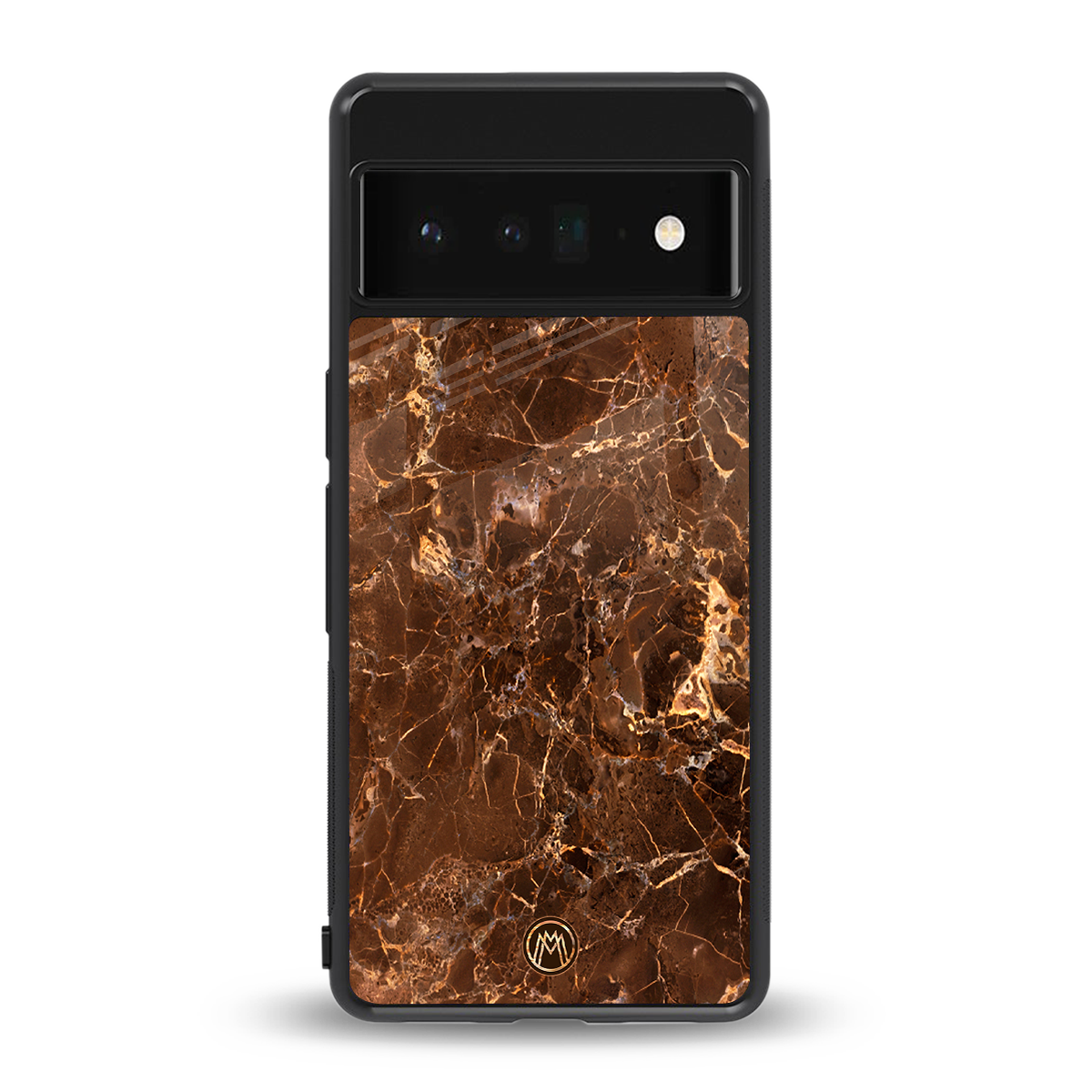 lavish brown marble back phone cover | glass case for google pixel 6 pro