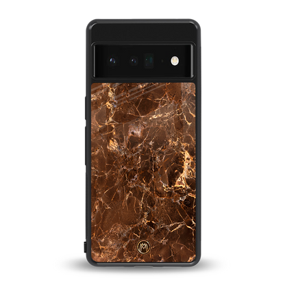 lavish brown marble back phone cover | glass case for google pixel 6 pro