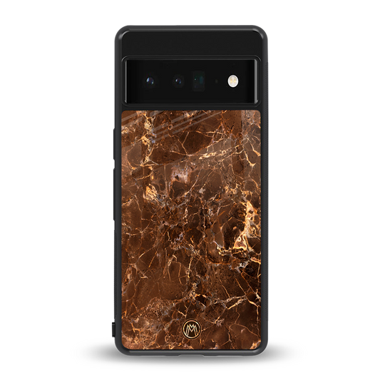 lavish brown marble back phone cover | glass case for google pixel 6 pro