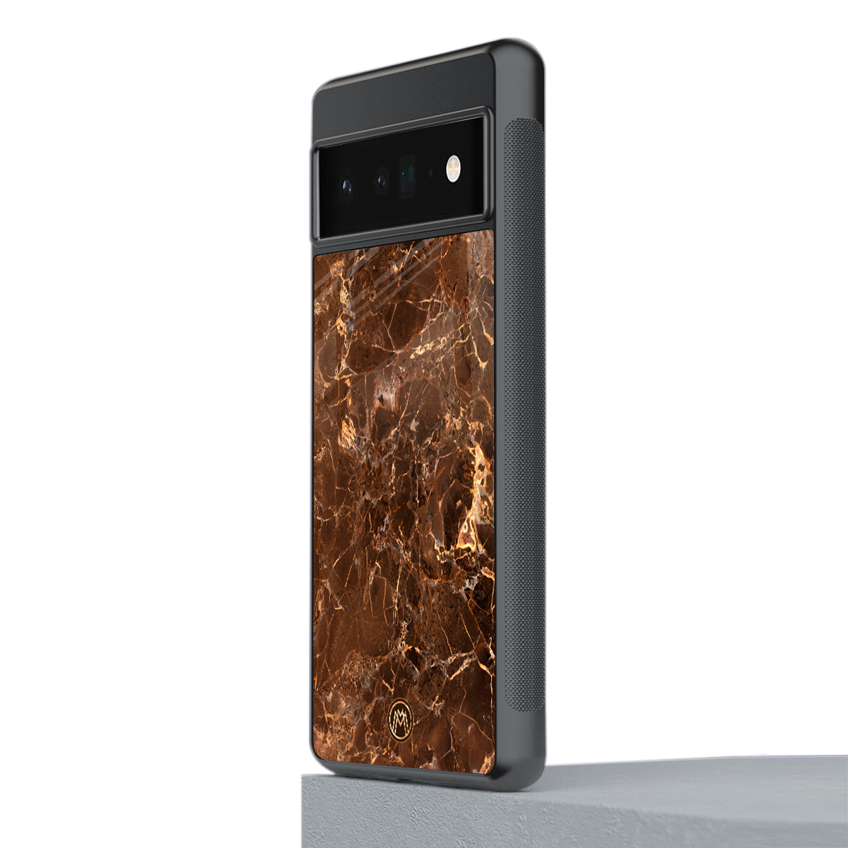 lavish brown marble back phone cover | glass case for google pixel 6 pro
