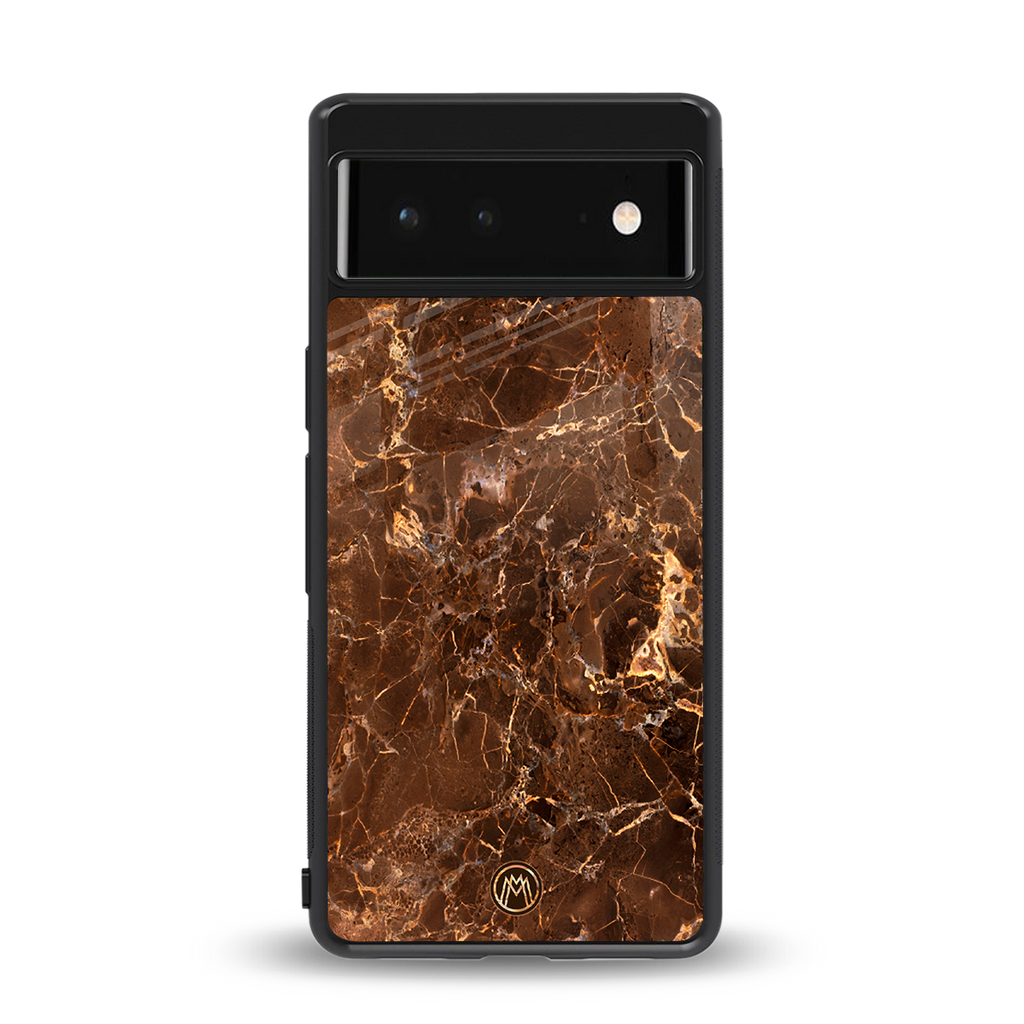 lavish brown marble back phone cover | glass case for google pixel 6