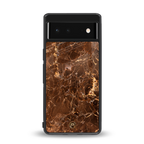 lavish brown marble back phone cover | glass case for google pixel 6