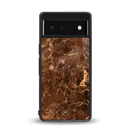lavish brown marble back phone cover | glass case for google pixel 6