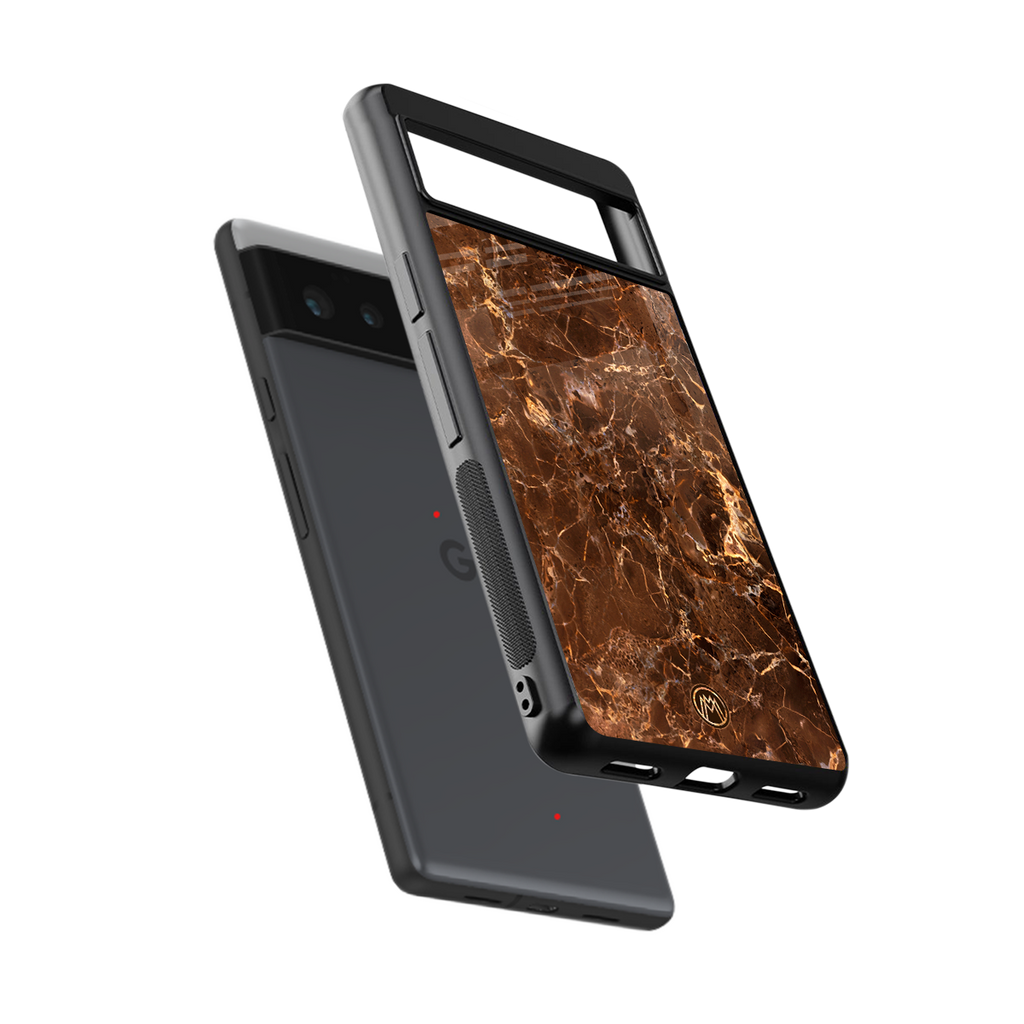 lavish brown marble back phone cover | glass case for Google Pixel 6A