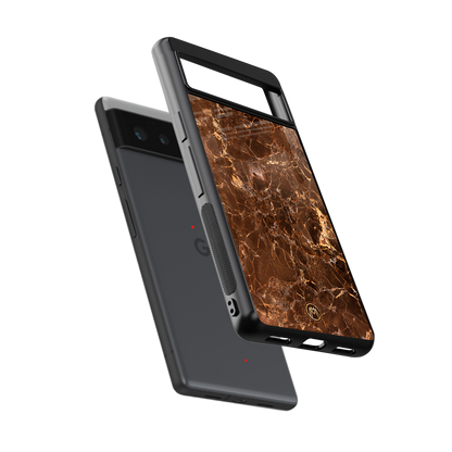 lavish brown marble back phone cover | glass case for Google Pixel 6A