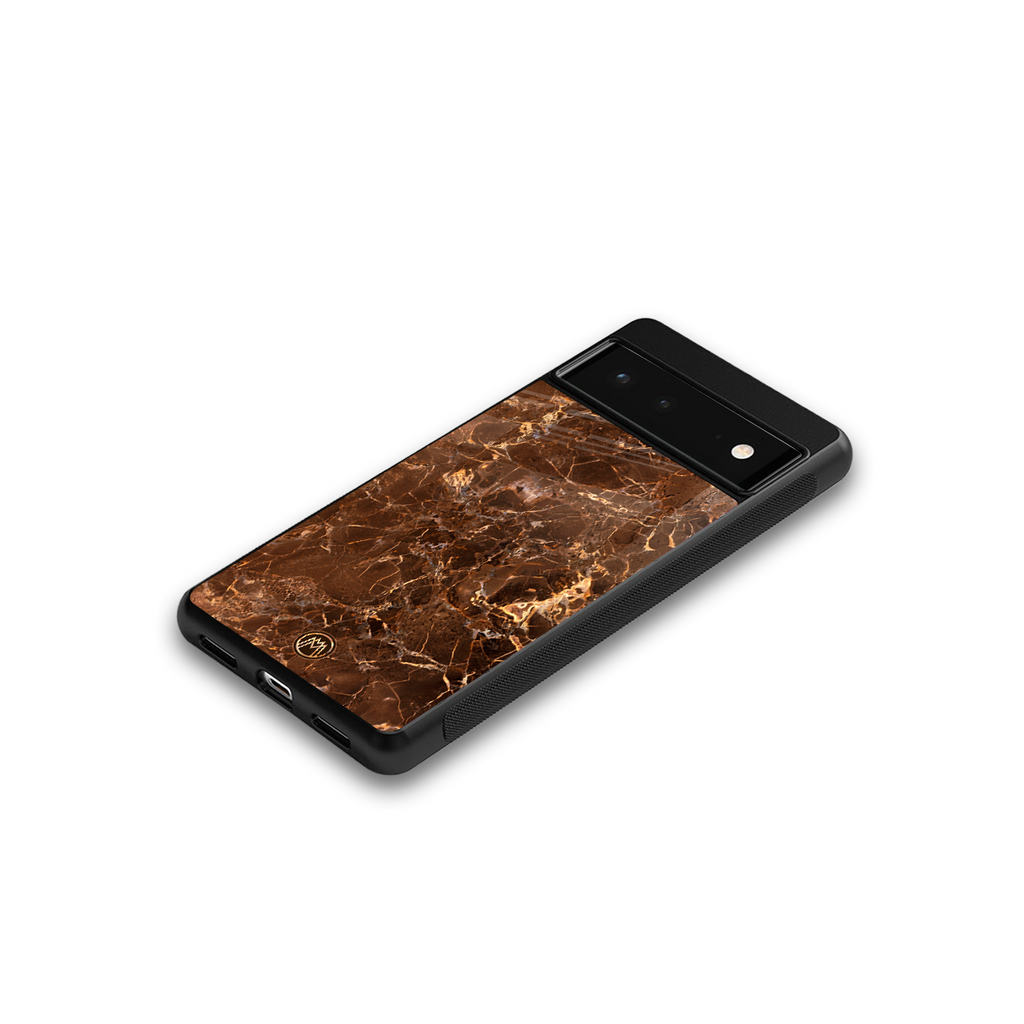 lavish brown marble back phone cover | glass case for Google Pixel 6A
