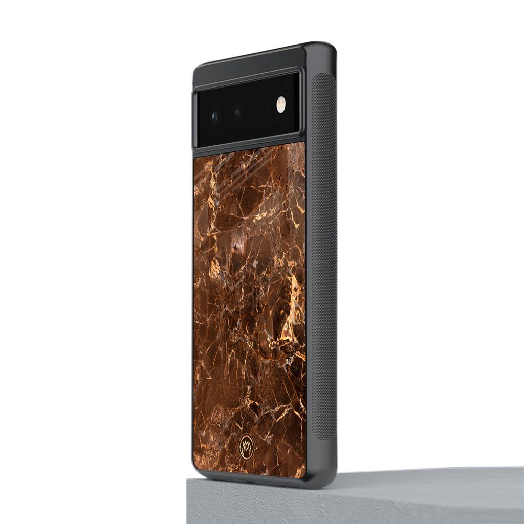 lavish brown marble back phone cover | glass case for Google Pixel 6A