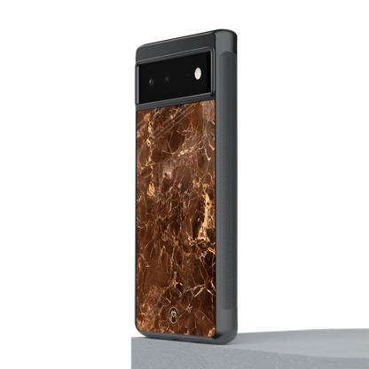 lavish brown marble back phone cover | glass case for Google Pixel 6A