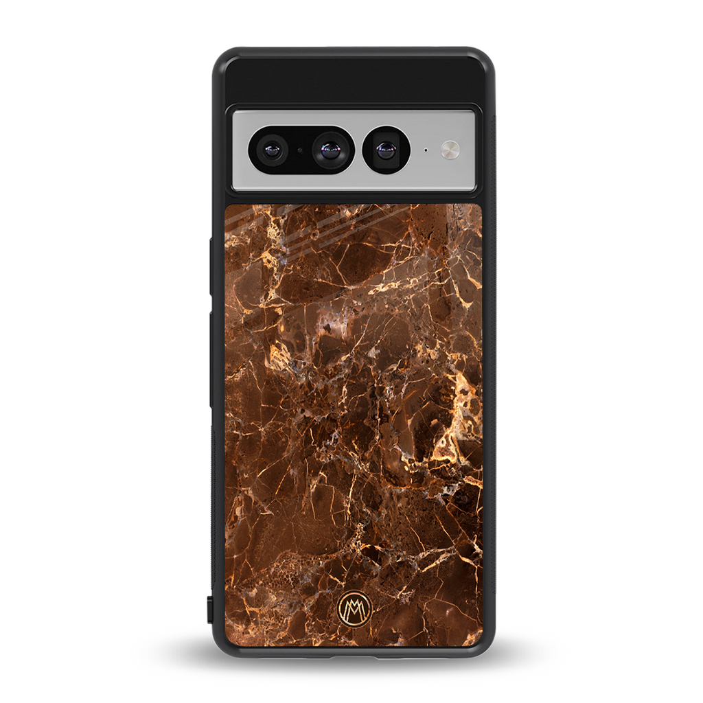 lavish brown marble back phone cover | glass case for google pixel 7 pro