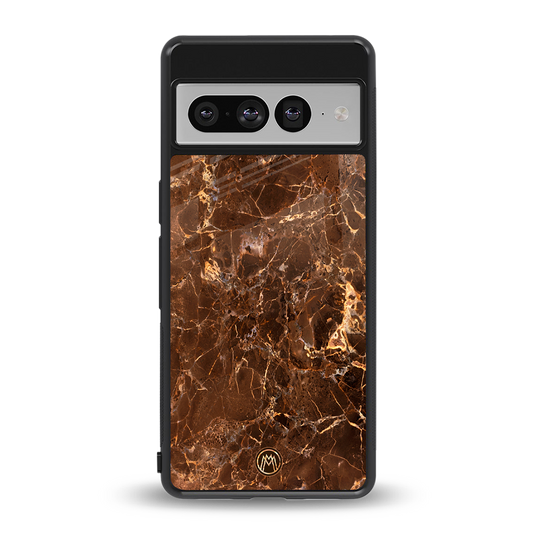lavish brown marble back phone cover | glass case for google pixel 7 pro