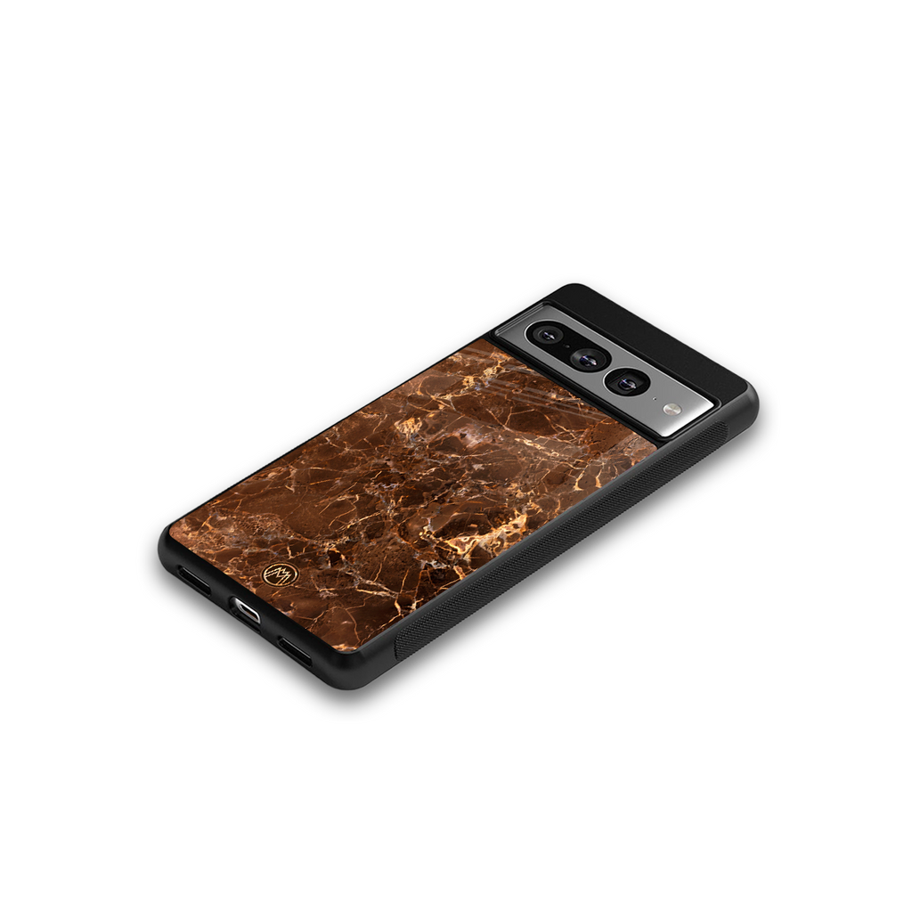 lavish brown marble back phone cover | glass case for google pixel 7 pro