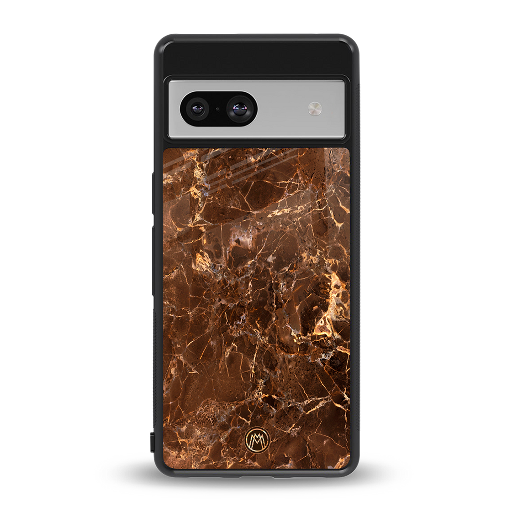 lavish brown marble back phone cover | glass case for Google Pixel 7