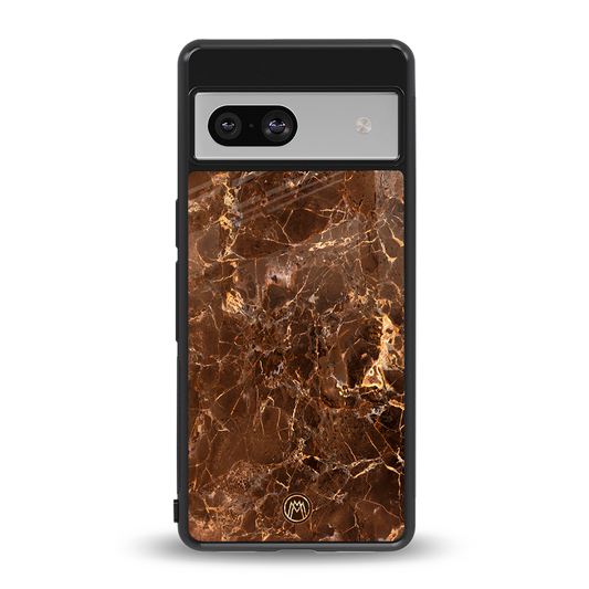 lavish brown marble back phone cover | glass case for Google Pixel 7