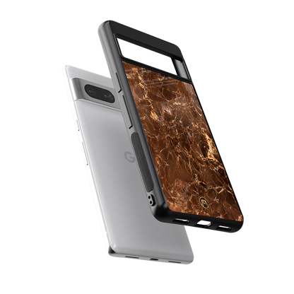 lavish brown marble back phone cover | glass case for Google Pixel 7