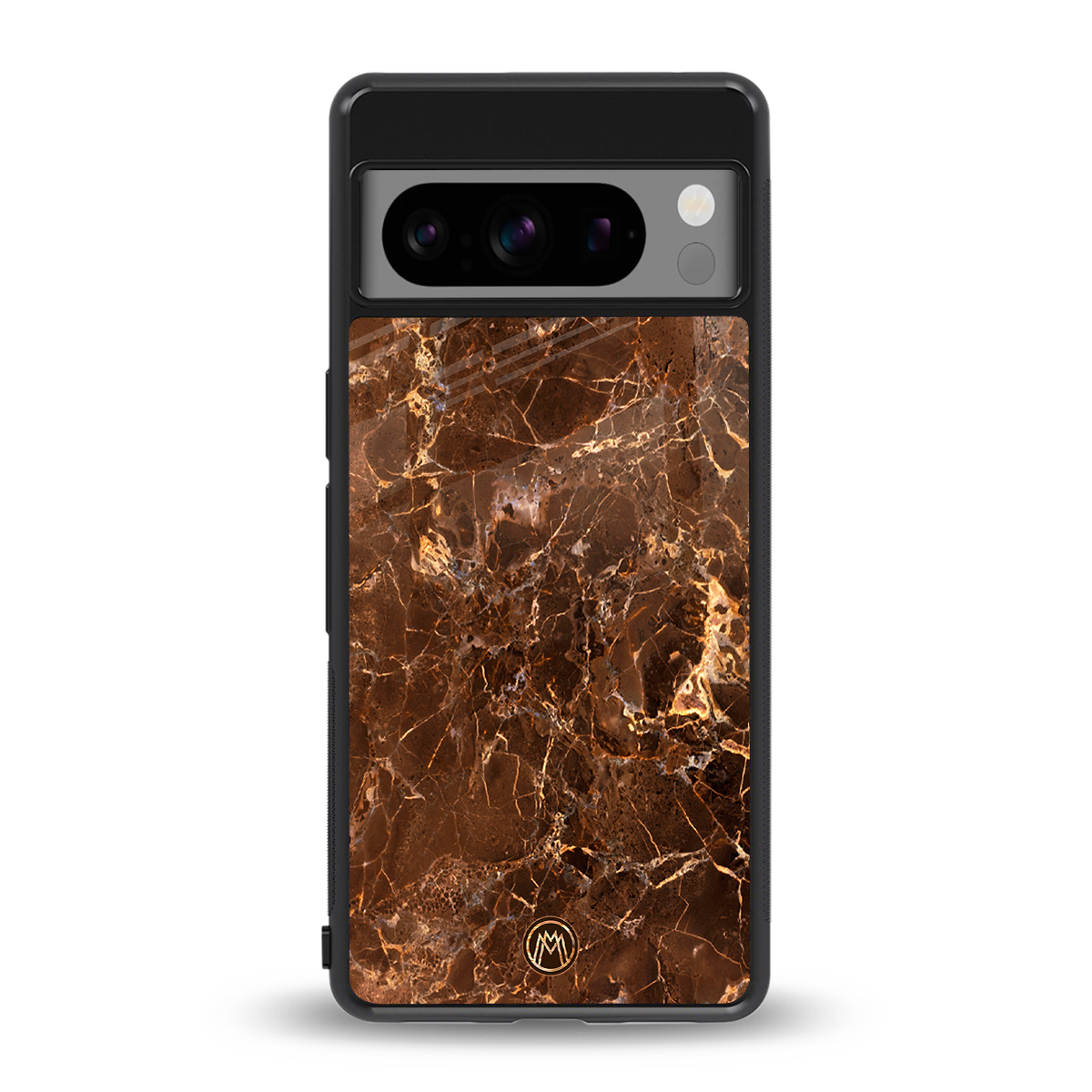 lavish brown marble back phone cover | glass case for google pixel 8 pro