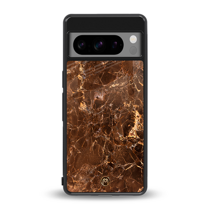 lavish brown marble back phone cover | glass case for google pixel 8 pro