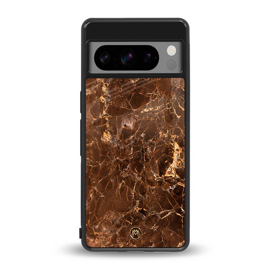 lavish brown marble back phone cover | glass case for google pixel 8 pro