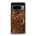 lavish brown marble back phone cover | glass case for google pixel 8 pro