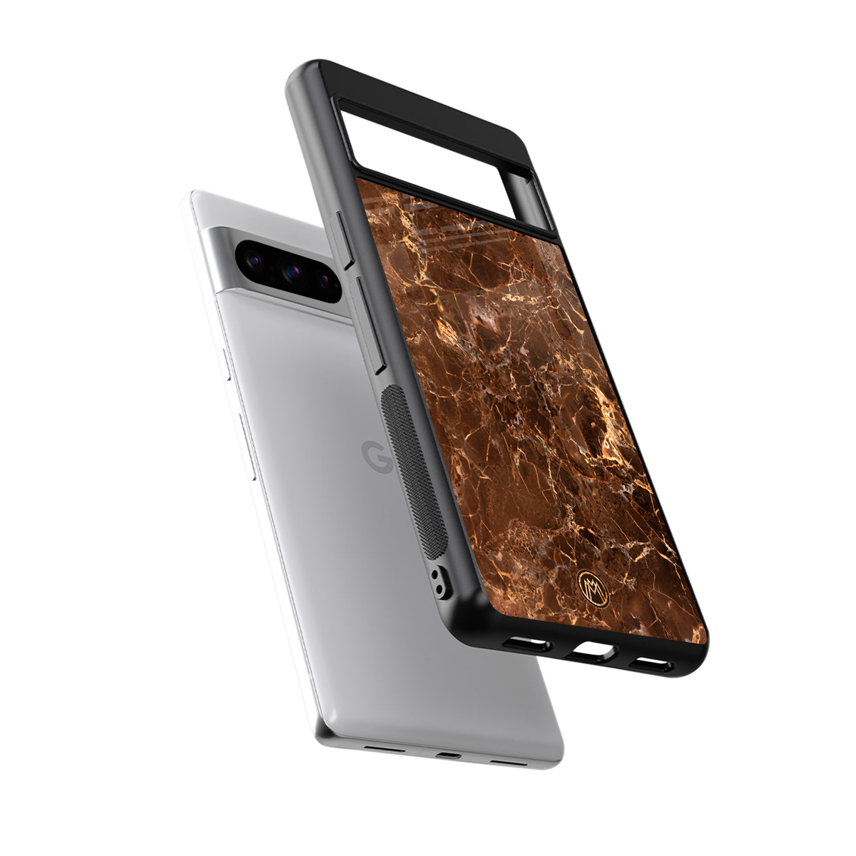 lavish brown marble back phone cover | glass case for google pixel 8 pro