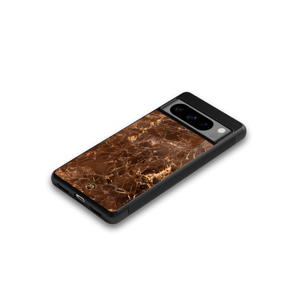 lavish brown marble back phone cover | glass case for google pixel 8 pro