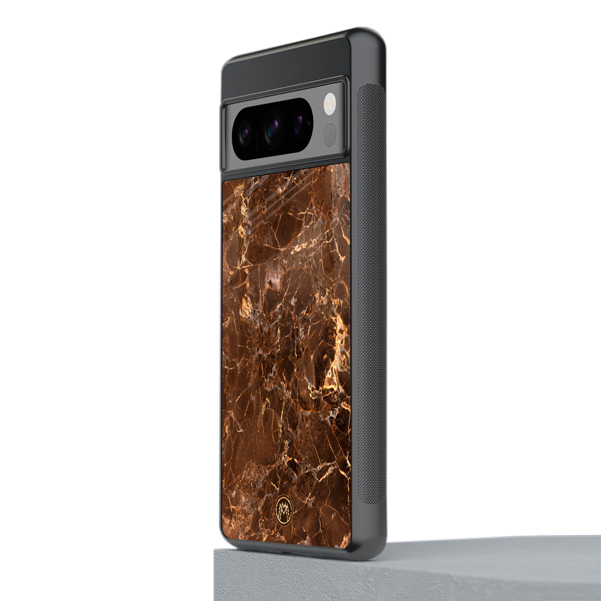 lavish brown marble back phone cover | glass case for google pixel 8 pro