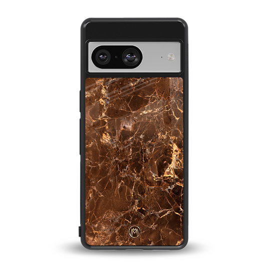 lavish brown marble back phone cover | glass case for Google Pixel 8