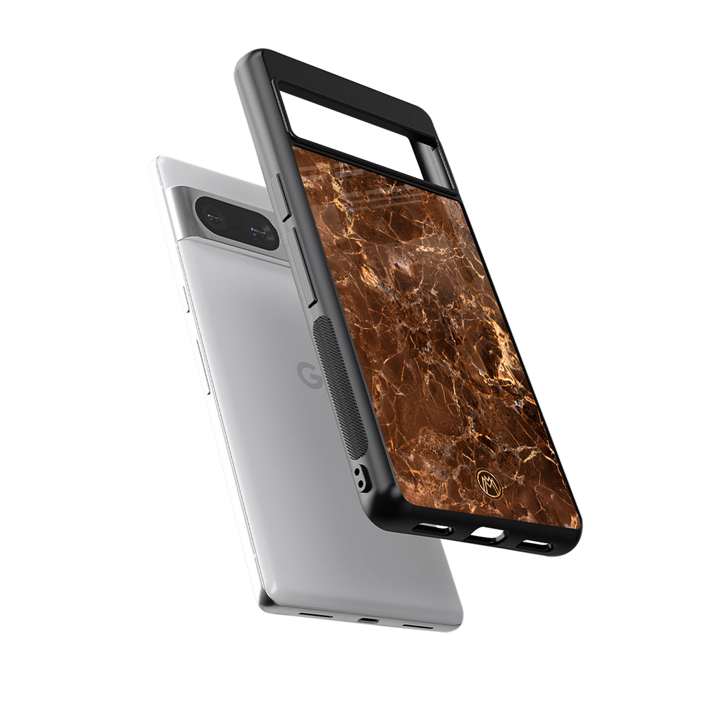 lavish brown marble back phone cover | glass case for Google Pixel 8