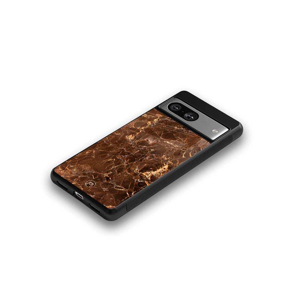 lavish brown marble back phone cover | glass case for Google Pixel 8