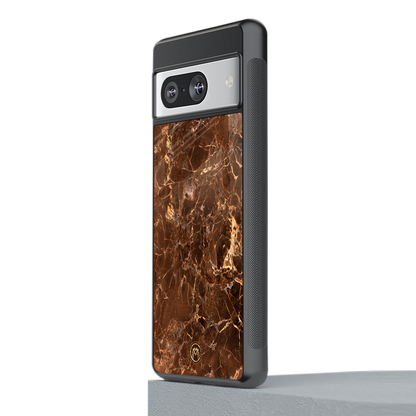 lavish brown marble back phone cover | glass case for Google Pixel 8
