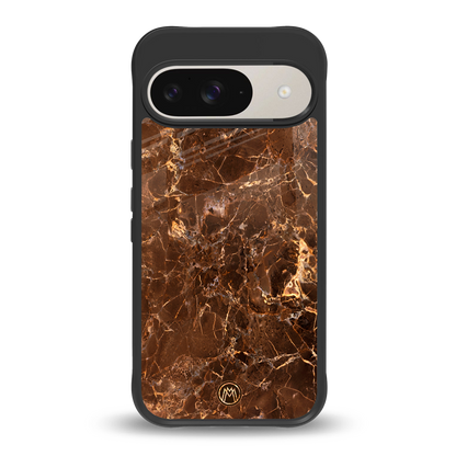 lavish brown marble back phone cover | glass case for google pixel 9