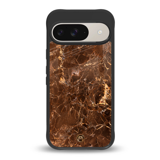 lavish brown marble back phone cover | glass case for google pixel 9